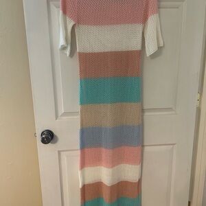 Colorful Striped Knit Dress